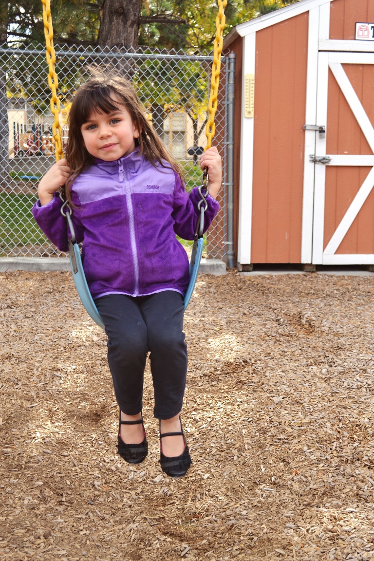 child on swing